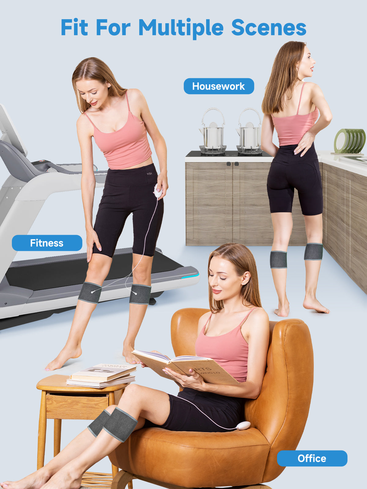 Micro Current Lower Back Brace Masager Portable Abdominal Massager for Circulation and Pain Relief, 6-Level Intensity Adjustable (for Leg&Feet)