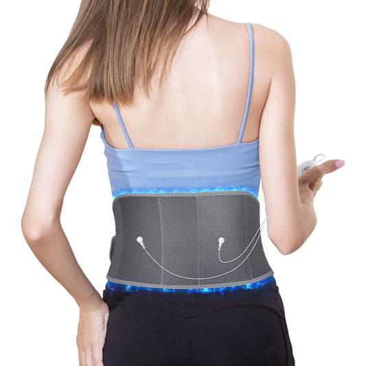 Micro Current Lower Back Brace Masager Portable Abdominal Massager for Circulation and Pain Relief, 6-Level Intensity Adjustable